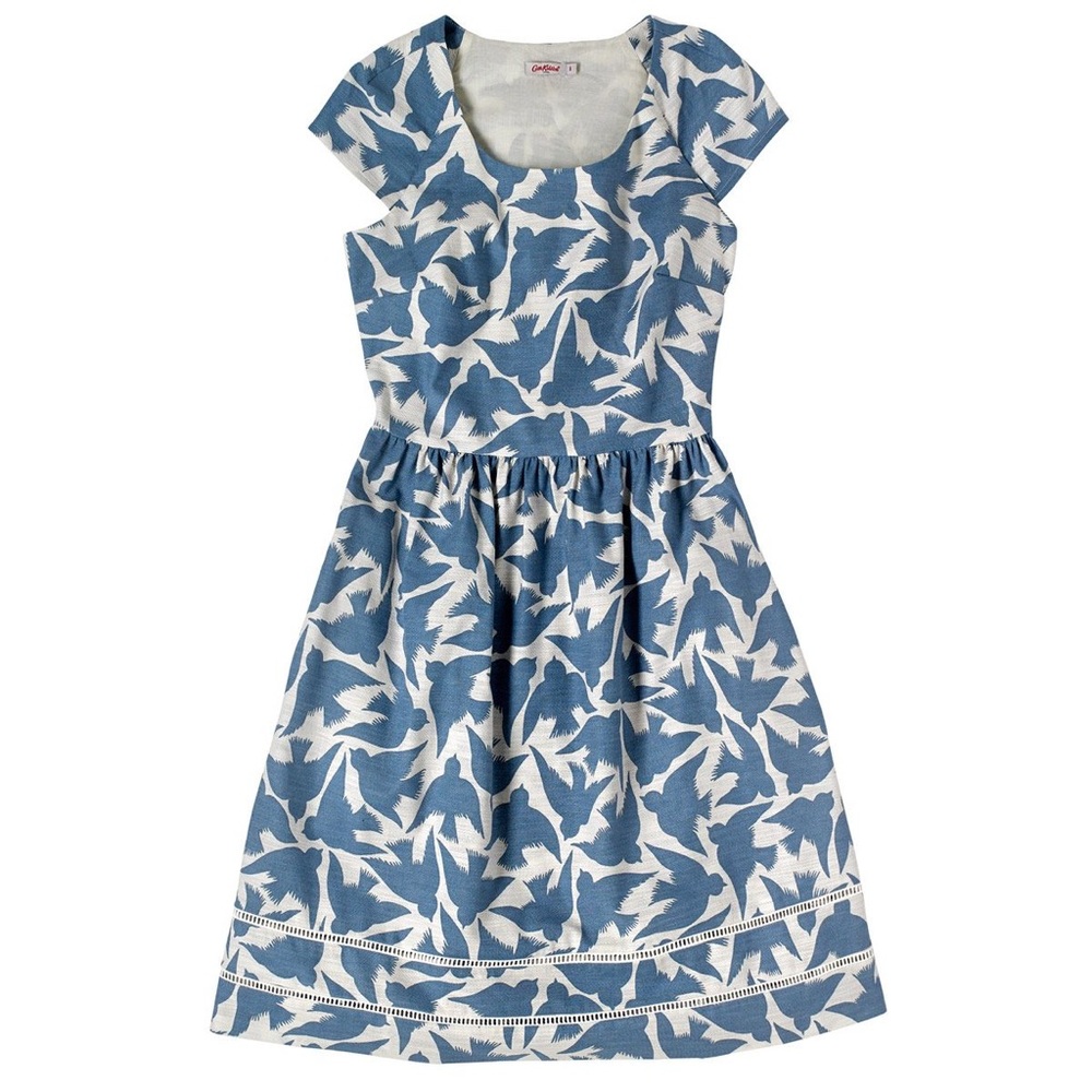 NWOT Cath Kidston Graphic Birds Cap Sleeve Dress